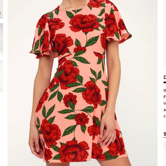 Lulu's Dance Fleur Bright Peach Skater Dress - Picture 2 of 4